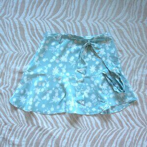 SO Light Blue Floral Mini Skirt